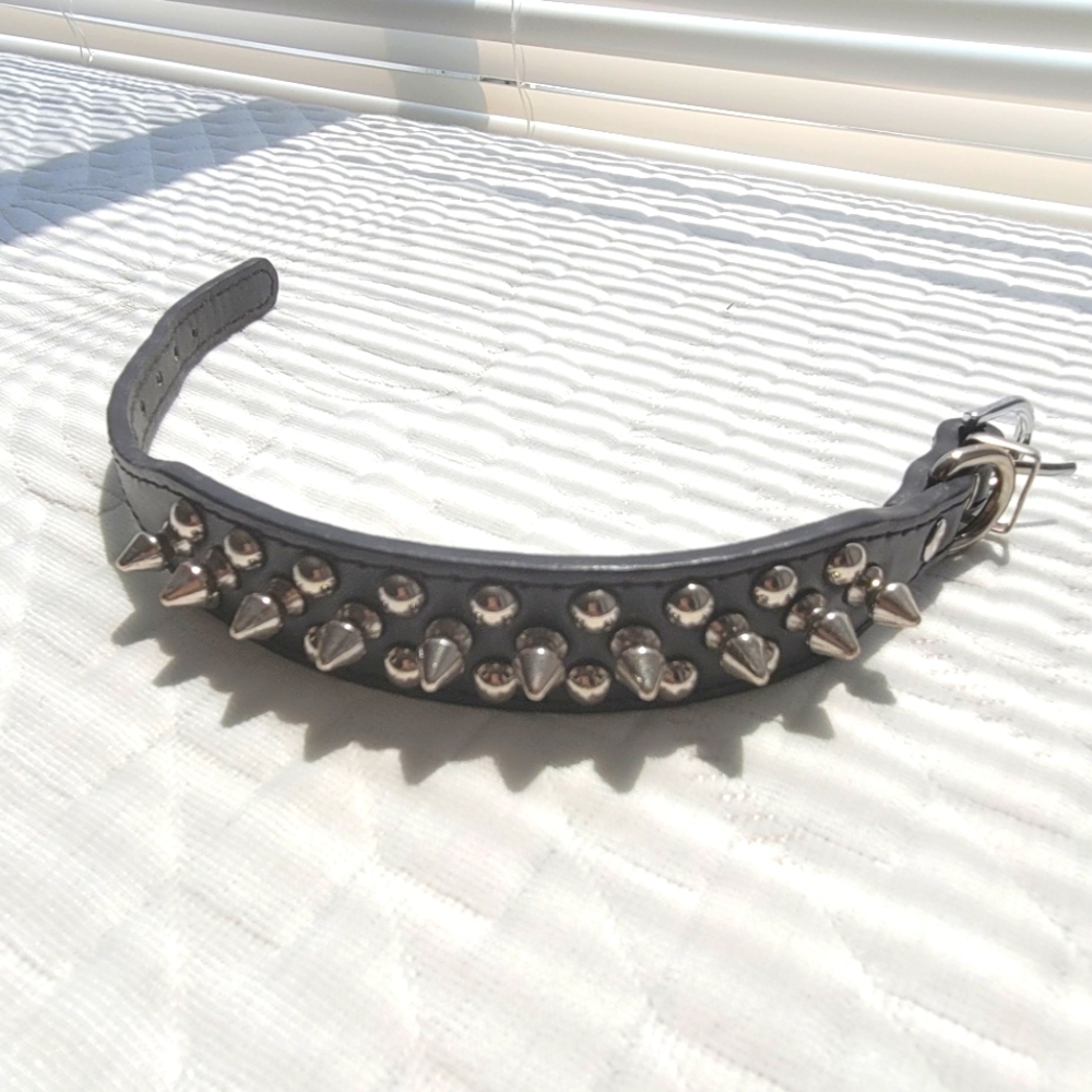Studded Faux Leather Pet Collar